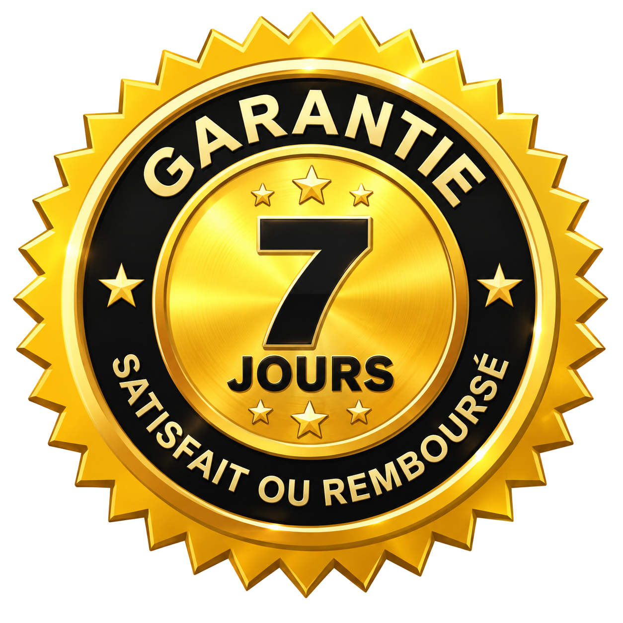 Sceau de garantie 7 jours satisfait ou remboursé